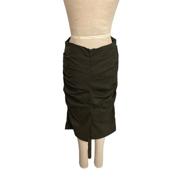 Nicole Miller Collection Black Ruched Pencil Skirt Size 8 - Picture 4 of 5